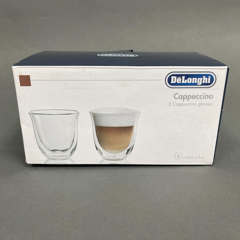 DeLonghi Cappuccino Glasses Clear Glass Double-wall Borosilicate Hand Blown - 2